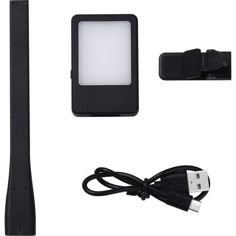 Lampe de chevet rechargeable ACKERMAN, luminosité réglable, autonomie 20 h, avec pince, couleur noire (1/5)