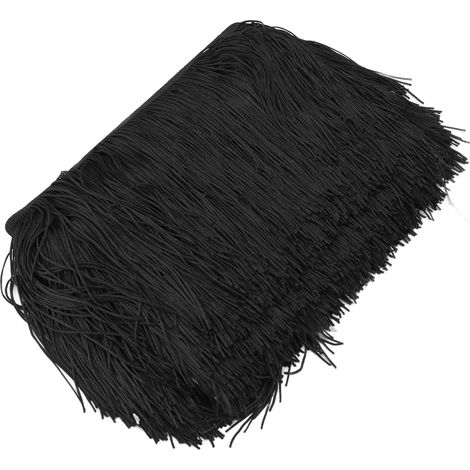 Nappes longues à franges douces et charmantes, coupées à la main, pour la décoration de fêtes et festivals à la maison, à faire soi-même (noir) (1/5)