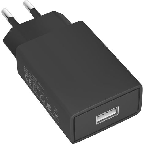 Chargeur Secteur USB 5V 2A 1 Port - Adaptateur Compact Universel pour Smartphones et Tablettes (Noir/Blanc) (Noir) (1/5)