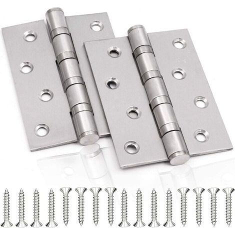 Türscharnier aus Edelstahl, 2 Stück, 3 mm dickes Edelstahlscharnier, für massive Innentüren (Silber, 10075 mm) - LIAIKI (1/5)