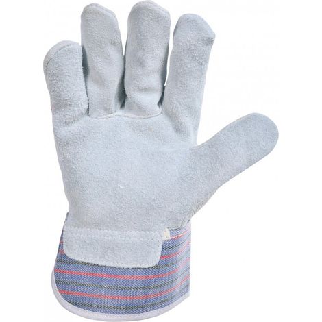 Gant manutention Lourde SINGER Taille 10 Cuir croute de bovin Paume doublée Manchette caoutchoutée