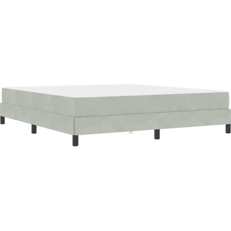 Lit double,Lit adulte,Lit boxspring avec matelas Gris clair 180 x 200 cm Velours CFW203658 (1/5)