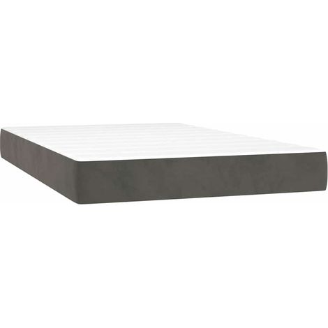vidaXL Materasso a Molle Insacchettate Rigidità Media Grigio Scuro 120x200x20 cm in Velluto (1/5)