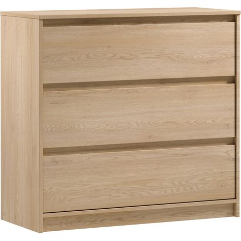 AX LIVING Schlafzimmer Kommode Mormanno K3S – 91,5 cm, Eiche Cremona