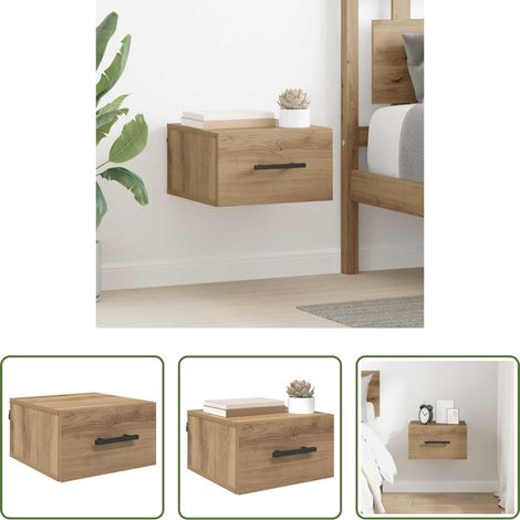 Rangement mural - Cabinet de chevet Montage mural chêne artisanal 35 x 35 x 20 cm (1/5)