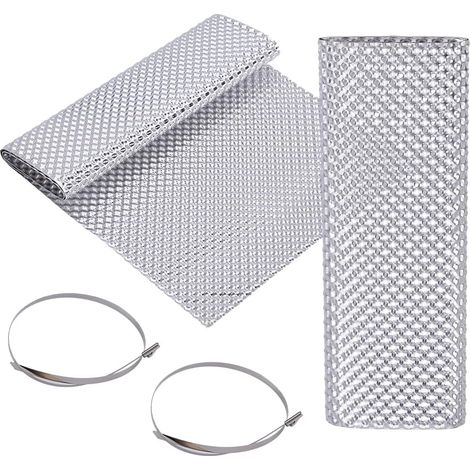 Protection Thermique D'Échappement Automobile, 19.69x7.87cm Plaque de Protection Thermique en Aluminium avec 20 Attaches de Câble Multifonctionnelles pour la Protection du Dessous de Caisse (1/5)