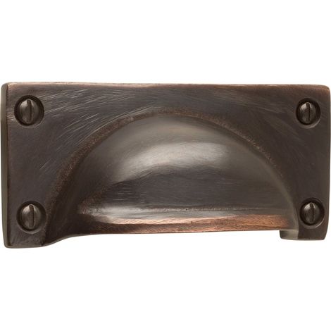 Poignée de meuble Franc Vintage BA 78 x 26 mm Belle forme et décoratif matériel de montage Rivets décoratifs Poignée Coquillage creuse, 154831 (1/3)