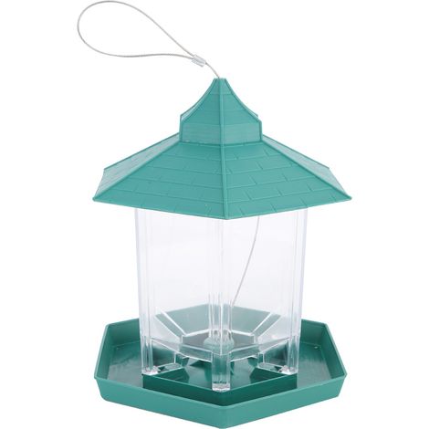 Mangeoire suspendue en plastique transparent pour jardin extérieur, boîte de rangement pour graines (1/5)