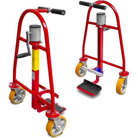 Mw Tools – Diable élévateur jumelé 600 kg – Hauteur de levage 380 mm – Roues pivotantes 150 mm – VHZ600