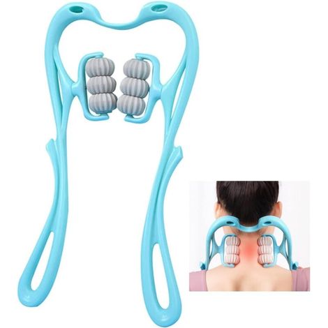 Cervical massager, dual roller relaxing massager, quality portable cervical massage tool for relieving neck and shoulder pain. (1/5)