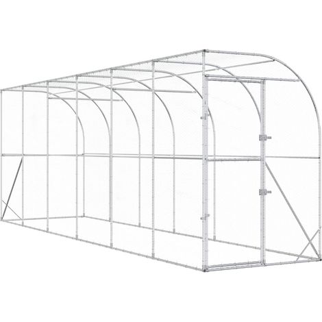 Gabbia per Polli Contro il Muro Argento 600 x 150 x 215 cm vidaXL (1/5)