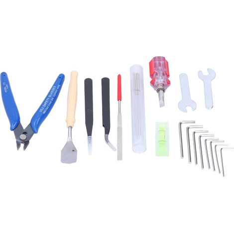 Kit de nettoyage pour buses d'imprimante 3D, extrudeuse, outil de dégagement, pince à épiler et clé, lot de nettoyage tête d'impression (1/5)