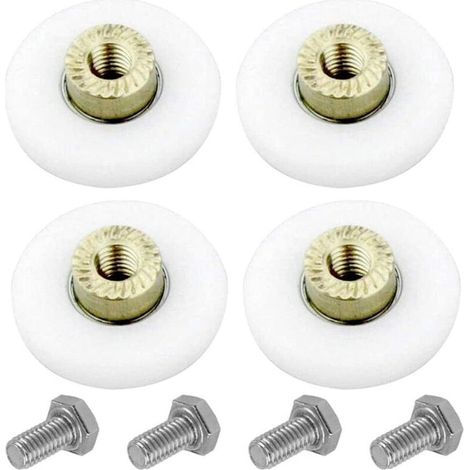 Rulli per porte scorrevoli, 4 rulli per doccia, guide per doccia, ruota di ricambio per porta scorrevole della doccia (20 mm)