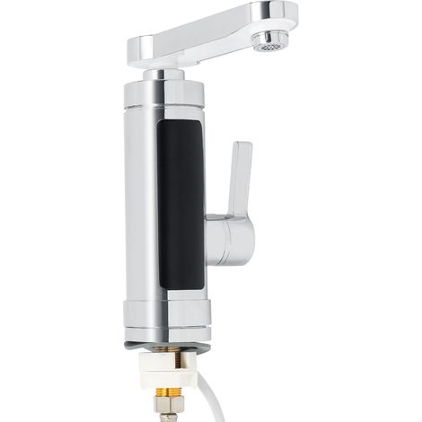 Robinet chauffe-eau électrique instantané 3000 W - Rotation 360° - Affichage LED - 25-55 °C - Buse anti-éclaboussures - Pour cuisine et salle de bain (1/5)
