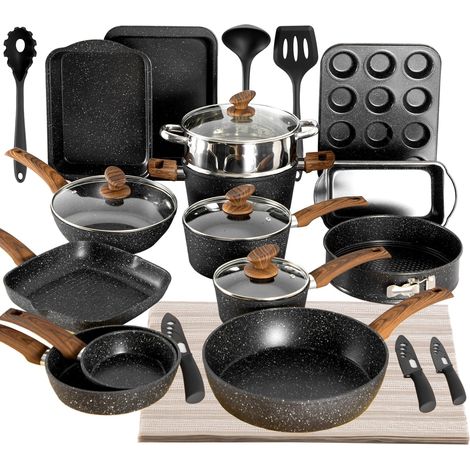30-Piece Saucepans and Pans Set, Black (1/5)