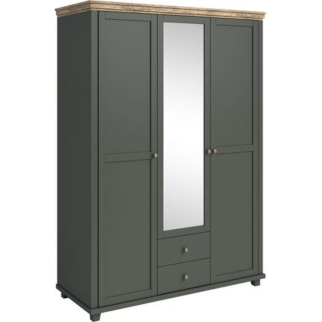 Armario de 3 puertas Martin Verde y Madera (1/5)