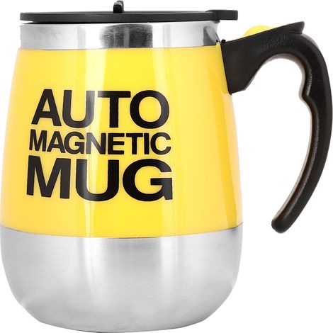 Tasse magnétique électrique jaune auto-agitation pour café thé mélangeur à mug tourbillon (1/5)