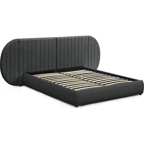 Lit Coffre Tête de Lit Modulable "Comfy" 160x200cm Gris foncé (1/5)