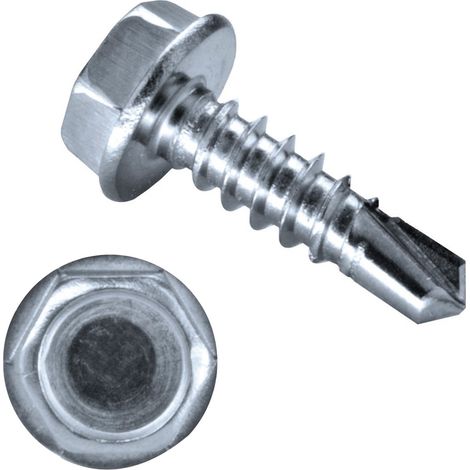 GOEBEL - 1000 x Vis Autoforeuse-Tête Hexagonale 4,2 x 13 mm Acier inoxydable C1 (AISI 410) Revêtement argenté GOEBEL GL - DIN7504 K - 4060142130 (1/5)