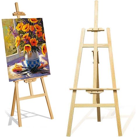 Chevalet de artiste, Chevalet en A en bois réglable et portable, chevalet de studio réglable de 1,75m, support de peinture, support en toile, chevalet portable pour peinture,croquis,mariage,exposition (1/5)