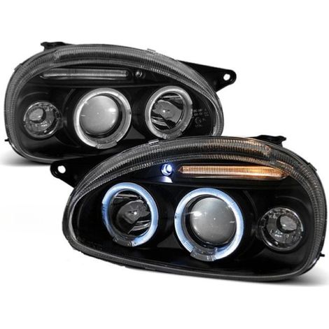 Paire de feux phares Opel Corsa B 93-00 angel eyes noir-27361639 (1/2)