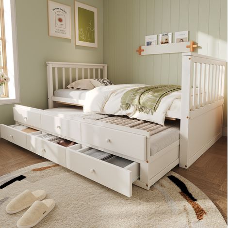 struttura letto 90x200 con estraibile e cassetti OKMYHOME (1/5)