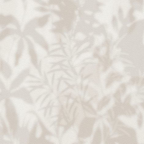 Empapelado tono sobre tono Profhome 781514 papel pintado vinílico estampado en caliente tejido non tejido texturado con ornamentos florales mate gris beige 5,33 m2
