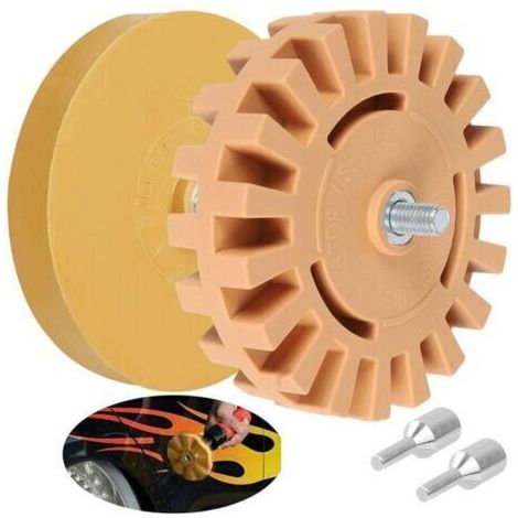 royaluxe-Lot de 2 Roue de Gomme en Caoutchouc Décalque Gomme pour Voiture Gomme Carrosserie pour Enlever Les Films et Autocollants pour Voiture (100 mm + 88 mm)