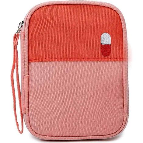 Trousse à pharmacie portable, petite trousse à pharmacie portable pour usage domestique, trousse de premiers secours,Petit rose (1/5)