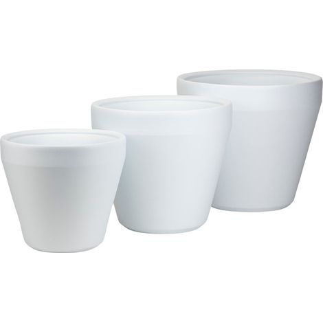 Set aus 3 weißen PUREA-Gartentöpfen