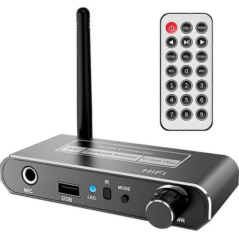 Bluetooth 5.2 Hi-Fi-Audioempfänger mit Koaxial-/Mikrofon-/USB-/USB-Stick-Eingängen, 3,5-mm-Cinch-/LR-Ausgang und drahtlosem Adapter für Auto-KTV-Lautsprecher (1/5)