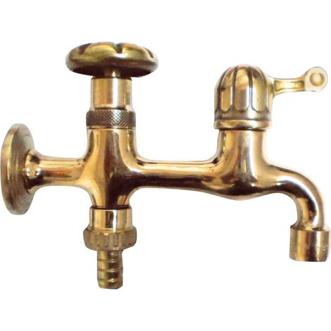 Rubinetto Doppio per Fontana da Giardino in Ottone Morelli Double (1/2)