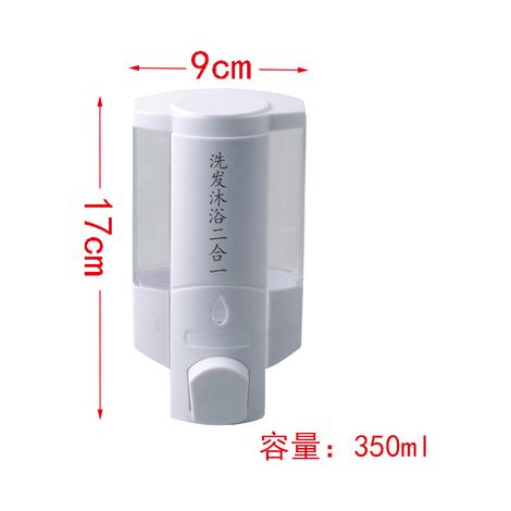 Schlichter weißer Seifenspender mit einem Fach für Handdesinfektionsmittel, Shampoo, Duschgel und 2-in-1-Seife transparenter, wandmontierter Duschgelspender. Two-AquaForge (1/4)