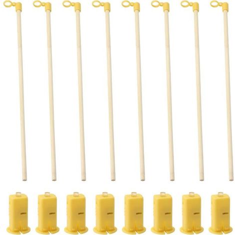 Bâtons Lanterne LED DIY, Lot 8 Bois Lumière Jaune, Décoration Halloween Enfants (1/5)