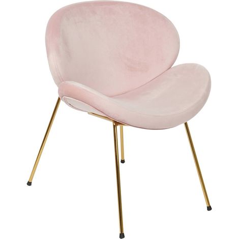 Chaise cuisine velours rose élégance et pieds or - Rose pâle élégant avec finitions dorées (1/5)