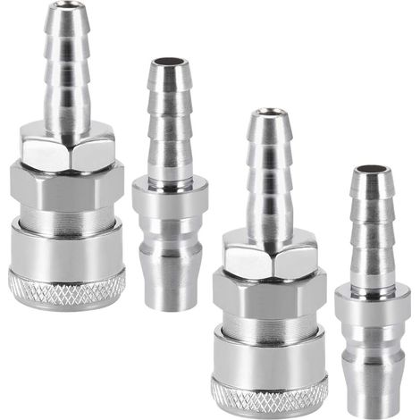 Lot de 4 tubes à gaz mâles femelles 8 mm en cuivre, buse de déconnexion rapide, connecteur caravane BBQ, caravane et barbecue (1/5)