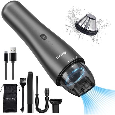 Handstaubsauger, Mini-Akku-Staubsauger mit wiederaufladbarem Akku und waschbarem HEPA-Filter, 7000 Pa, 70 W, leistungsstarker Autostaubsauger, geeignet für Zuhause/Büro/Auto (schwarz) (1/5)