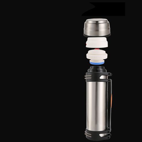 Tragbare, isolierte Sport-Trinkflasche aus Edelstahl 304, 24 Stunden Akkulaufzeit im Freien, 2,5 Liter Fassungsvermögen, silberfarben. (1/5)