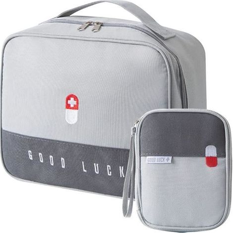 Trousse de Secours Vide, 2PCS Boite de d\'urgence, Sac de Rangement de Médicaments, Trousse de Premiers Secours, Sac de Rangement (1/4)