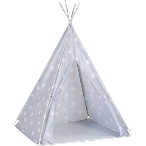 Tienda tipi para niños con bolsa poliéster gris 115x115x160 cm vidaXL (1/4)