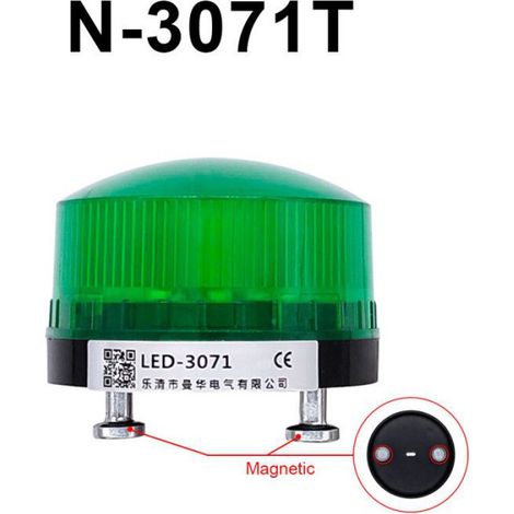 Signal Stroboscopique - Voyant D'alerte À LED Avec Buzzer Sonore - 220 V AC - Vert - 1 Pièce