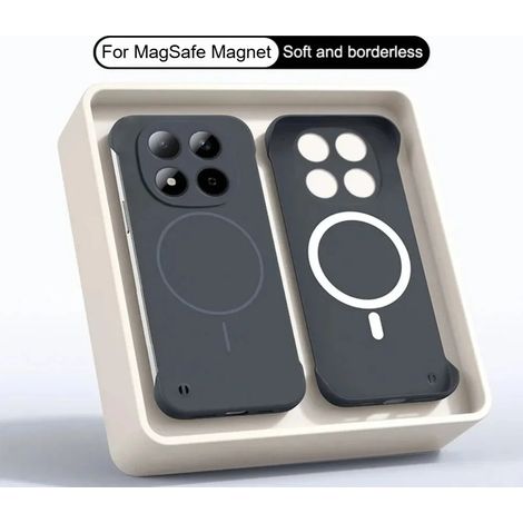 (Gris foncé, Redmi Note 13) Coque de protection rigide en polycarbonate ultra-mince et sans bordure, compatible avec la recharge sans fil magnétique. (1/5)