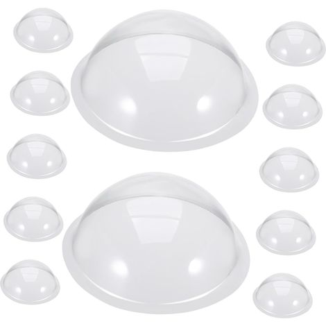 Pack of 12 Transparent Fillable Hemisphere Ornaments Made of Plastic DIY Plastic Domes for Crafts for Wedding Decorations and Home Decorations Small Transparent Dome (1/5)