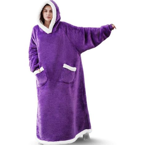 Couverture portable en microfibre extra-large, taille unique, cape à capuche décontractée pour maison, 150cm, vêtement d'intérieur confortable