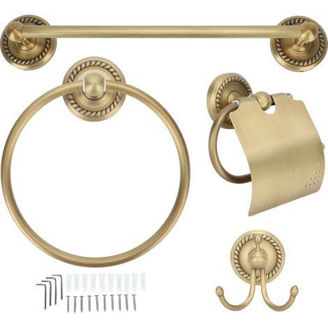 Porte-serviettes cuivre rétro étagère de rangement pour salle de bain décoration intérieure (1/5)
