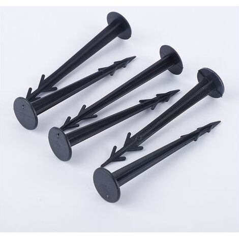 Lot de 100 Piquets d'ancrage en Plastique Noir 12 cm résistants aux UV (1/5)
