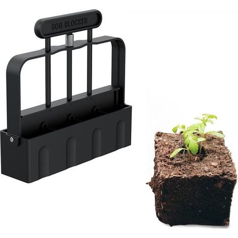 Compacteur de sol manuel - Presse à terre pour semis - Pour le repiquage des jeunes plants - Plastique - Noir (1/5)