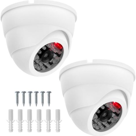 ® 2X Caméra dôme factice avec LED - Fausse caméra pour intérieur et extérieur - Trompement réelle (1/5)