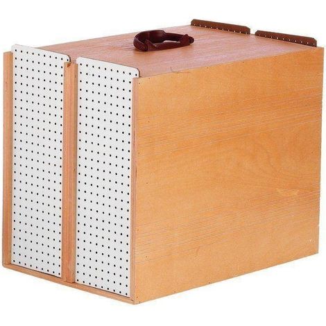 Transportín para Gallos 2 Departamentos Independientes 34x50x42 cm Caja para Mascotas Jaula para Aves Seguro Cómodo