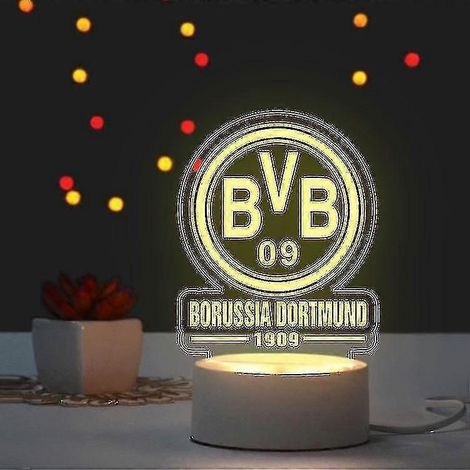 Lámpara nocturna creativa para aficionados del Borussia Dortmund, adorno para el club de fútbol, regalo de cumpleaños
